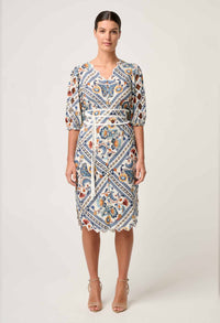 Once Was - Theia Viscose Scallop Embroidered Dress in Petinos Floros