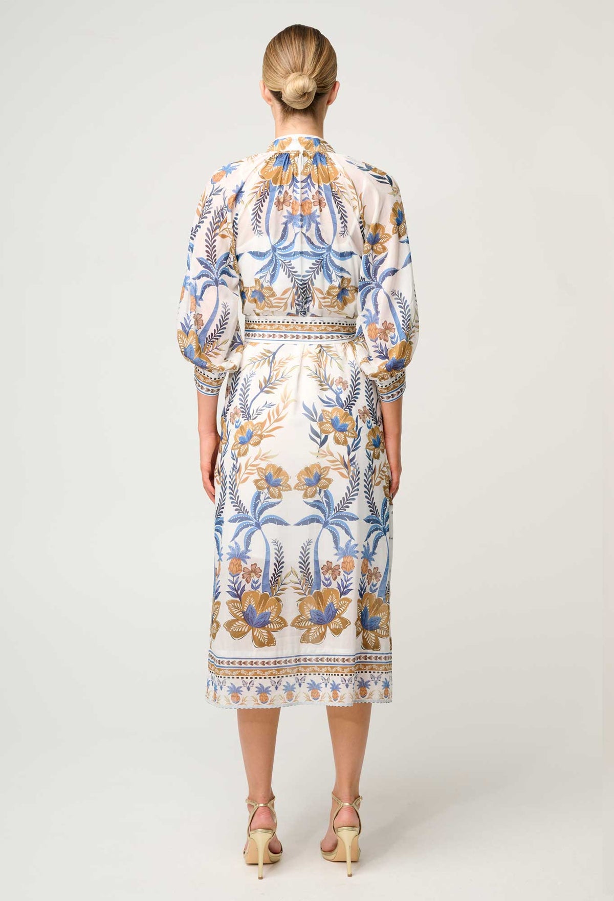 Once Was - Carmen Cotton Silk Maxi Dress in Golden Medina