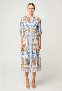 Once Was - Carmen Cotton Silk Maxi Dress in Golden Medina
