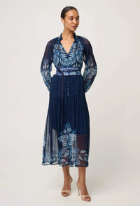 Once Was - Sloan Viscose Chiffon Print Midi Dress