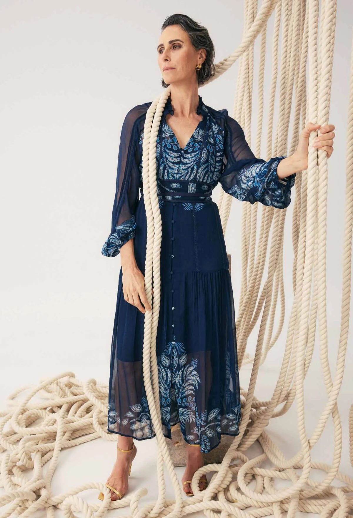 Once Was - Sloan Viscose Chiffon Print Midi Dress