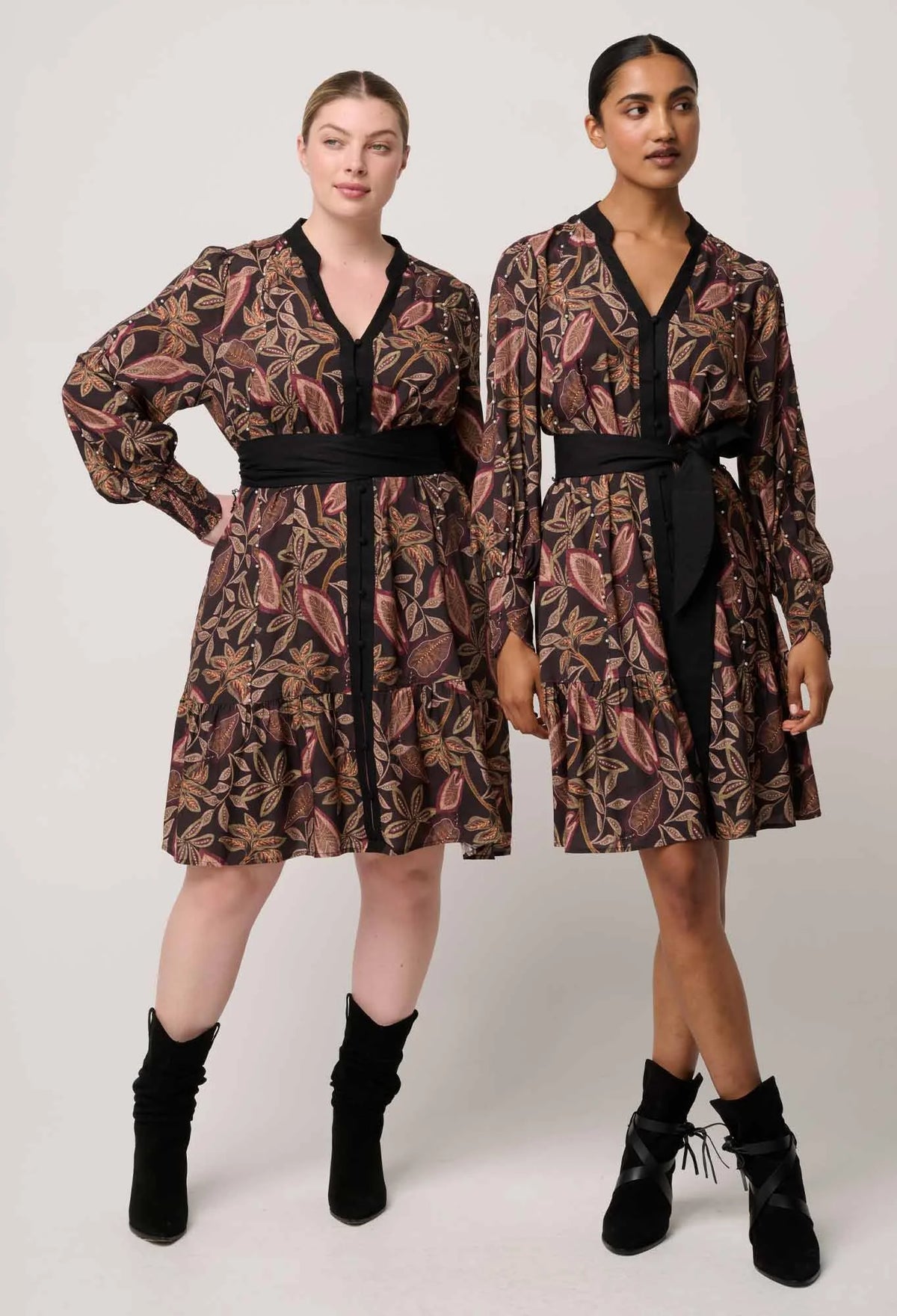 Once Was - Cecilia Pearl Embellished Linen Dress in Dark Tropique: