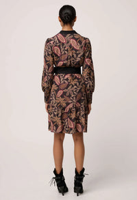 Once Was - Cecilia Pearl Embellished Linen Dress in Dark Tropique: