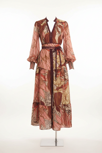 Once Was - Liliana Cotton Silk Printed Maxi Dress in Cathedral Botanic