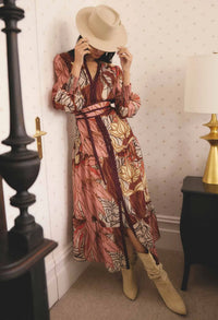 Once Was - Liliana Cotton Silk Printed Maxi Dress in Cathedral Botanic