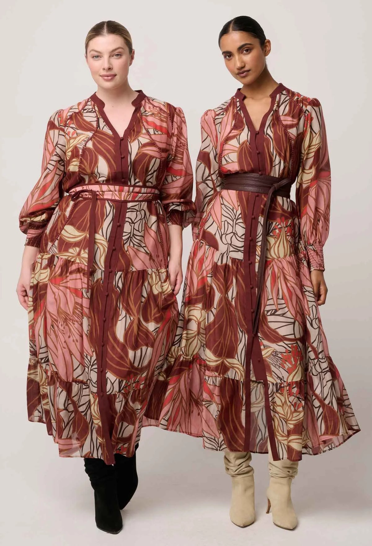 Once Was - Liliana Cotton Silk Printed Maxi Dress in Cathedral Botanic