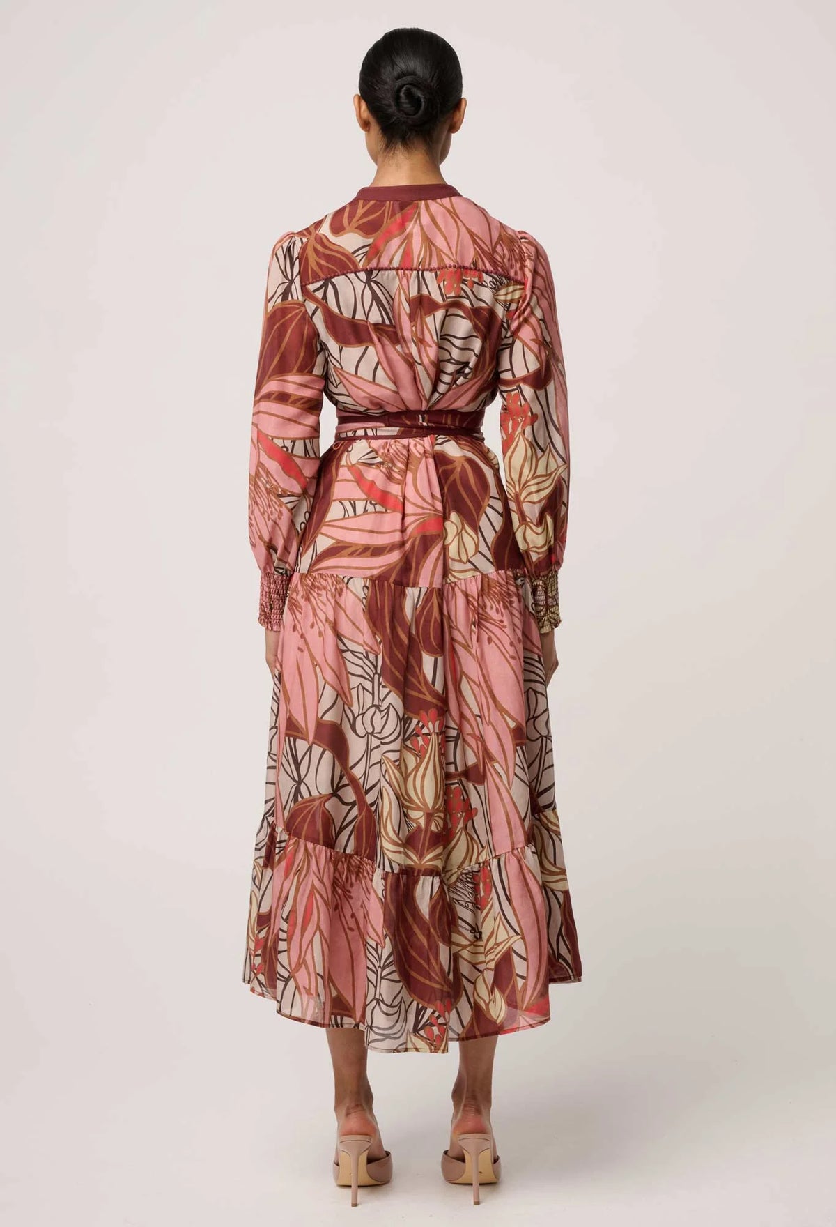 Once Was - Liliana Cotton Silk Printed Maxi Dress in Cathedral Botanic