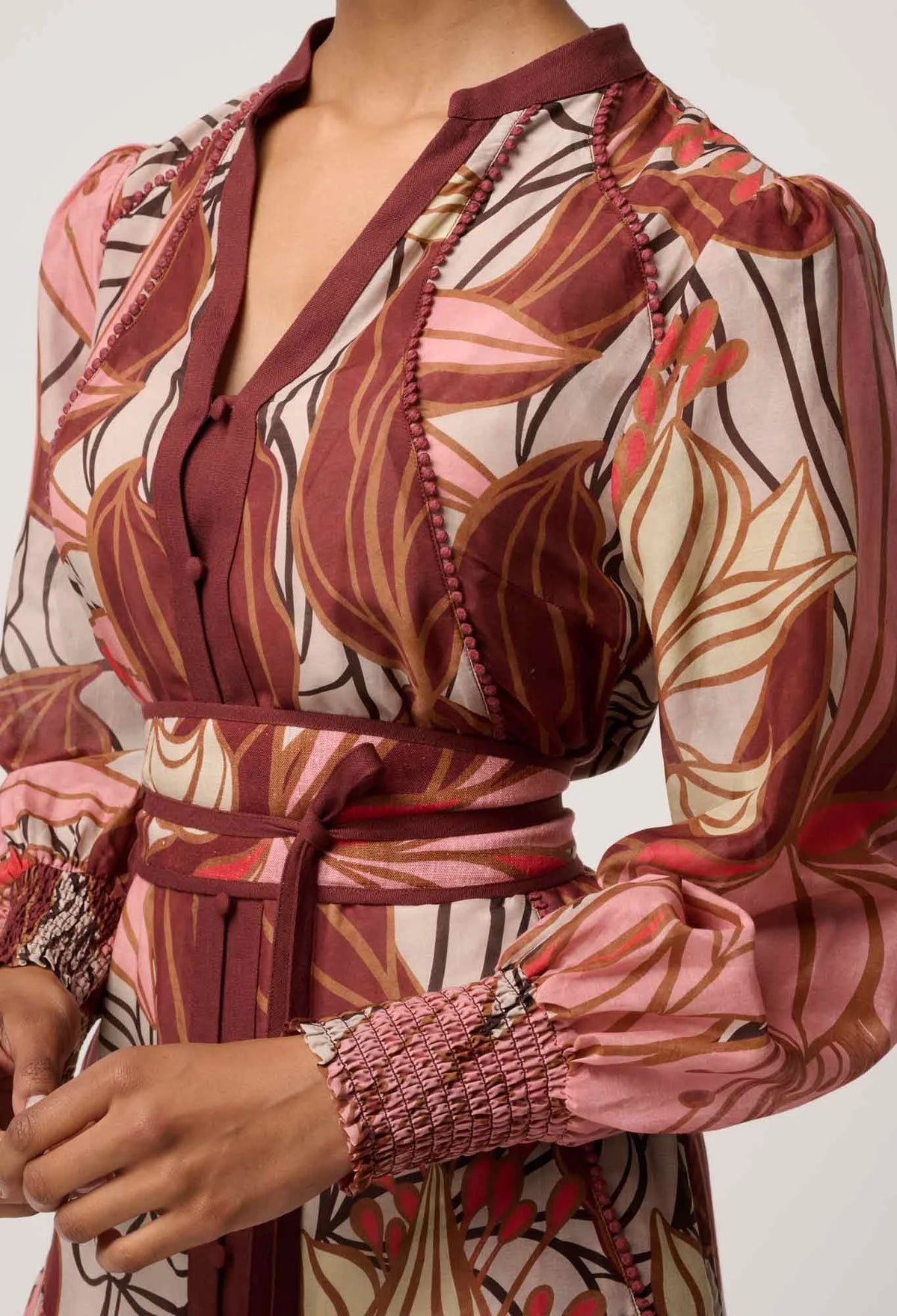 Once Was - Liliana Cotton Silk Printed Maxi Dress in Cathedral Botanic