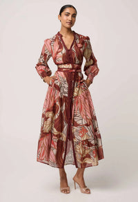 Once Was - Liliana Cotton Silk Printed Maxi Dress in Cathedral Botanic