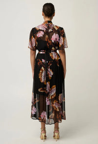 Once Was - Ceres Sheer Viscose Chiffon Dress - Sunset Orchid