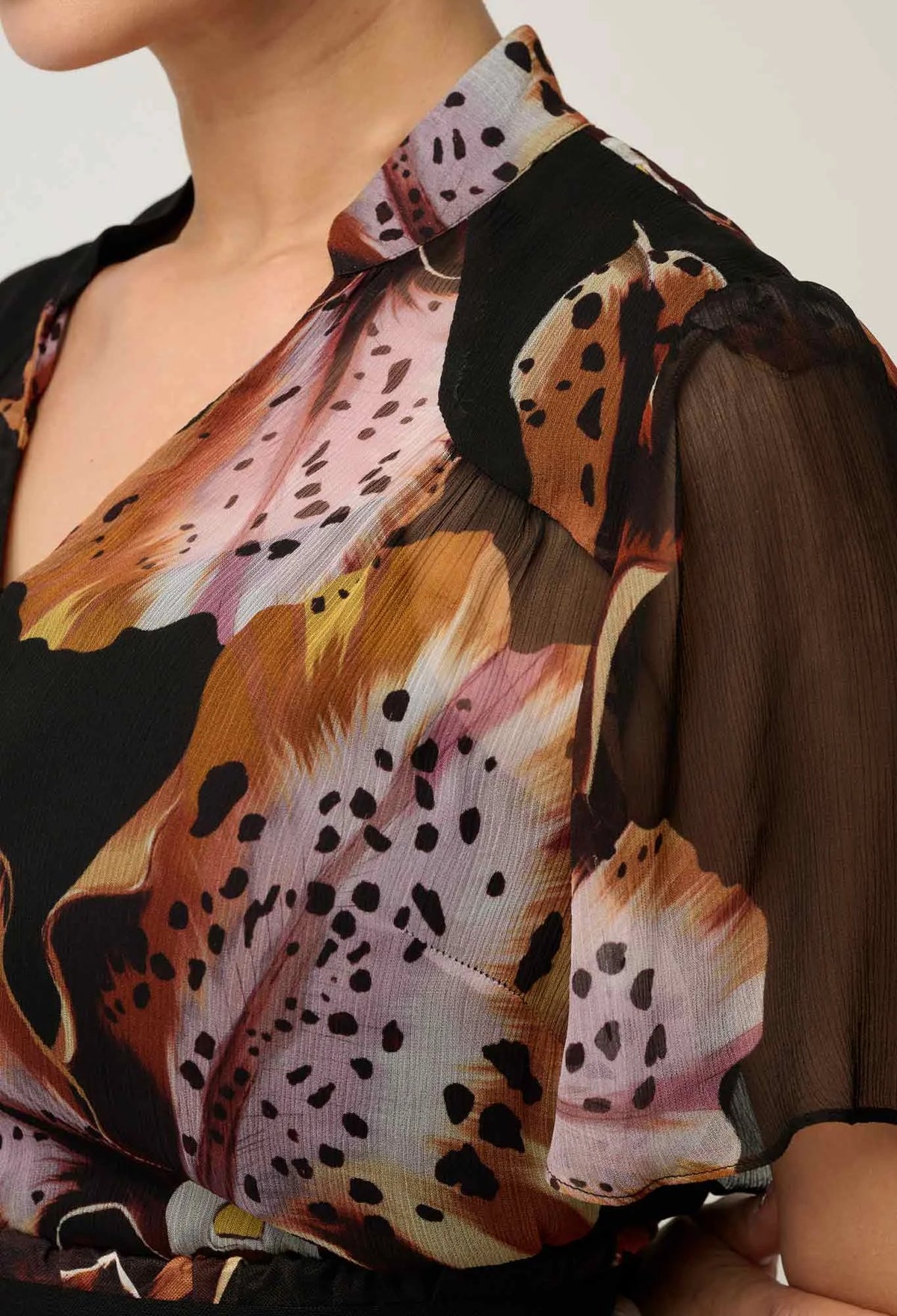 Once Was - Ceres Sheer Viscose Chiffon Dress - Sunset Orchid