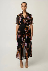 Once Was - Ceres Sheer Viscose Chiffon Dress - Sunset Orchid