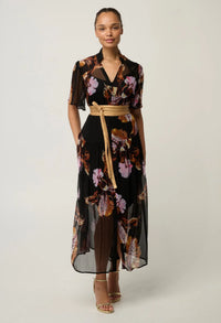Once Was - Ceres Sheer Viscose Chiffon Dress - Sunset Orchid