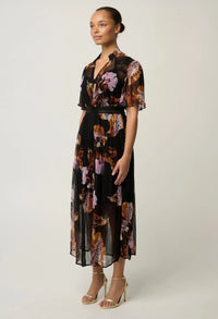 Once Was - Ceres Sheer Viscose Chiffon Dress - Sunset Orchid