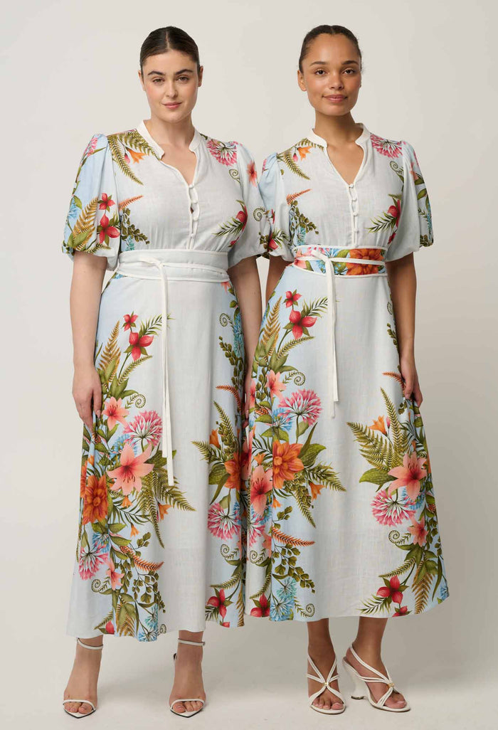 OnceWas Fleur Print Dress in Bloomscape