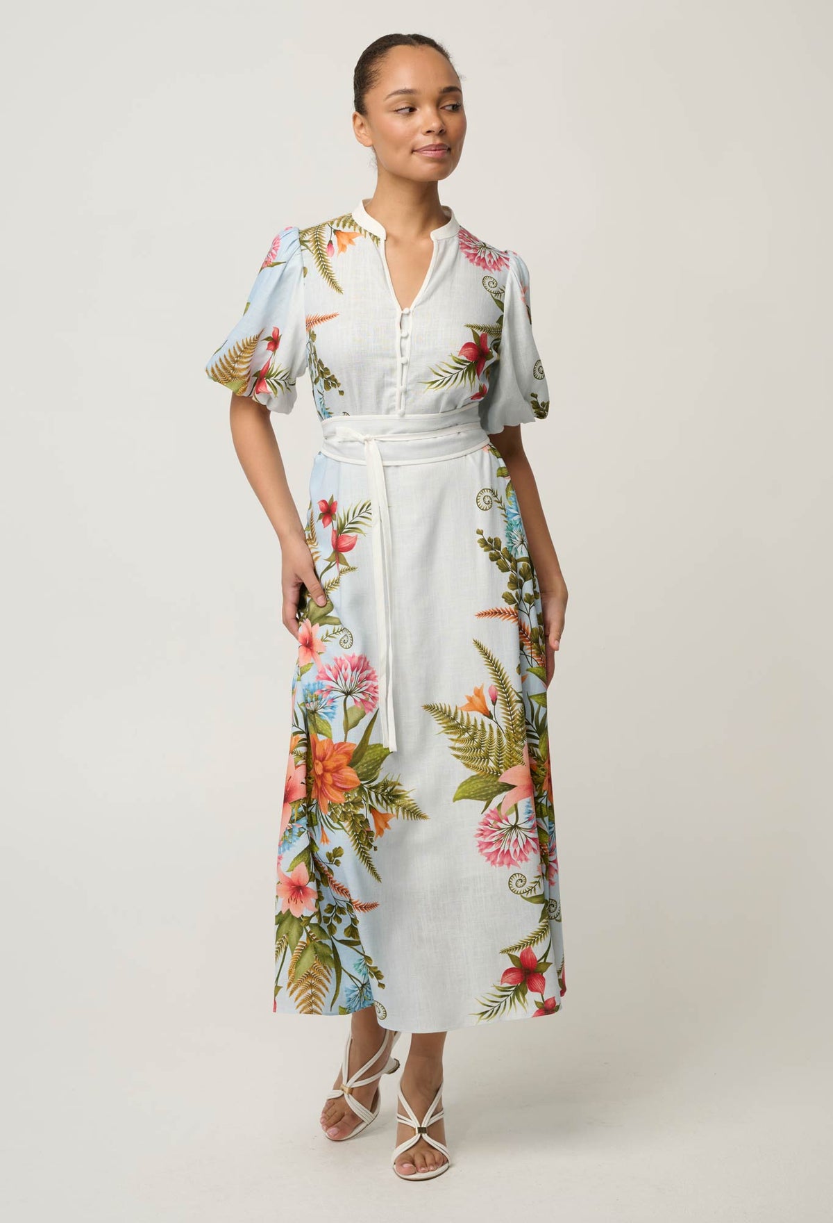 OnceWas Fleur Print Dress in Bloomscape