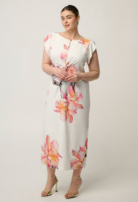 OnceWas Geneva Twist Column Dress in Nautilus Bloom