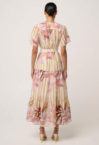 Once Was Clea Tiered Dress Golden Promenade - back