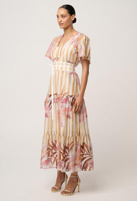 Once Was Clea Tiered Dress Golden Promenade - side