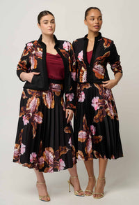 Once Was - Delray Reversible Jacket - Sunset Orchid / Noir Orchid