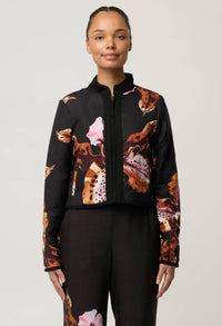 Once Was - Delray Reversible Jacket - Sunset Orchid / Noir Orchid