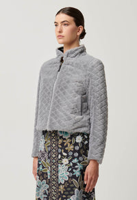 Once Was - Rylie Reversible Print Faux Fur Jacket in Dahlia Fields