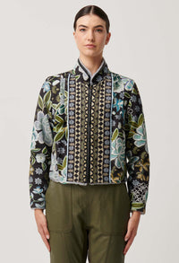Once Was - Rylie Reversible Print Faux Fur Jacket in Dahlia Fields