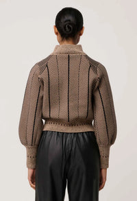 Once Was - Jeanne Wool Blend Textured Knit Bomber Jacket