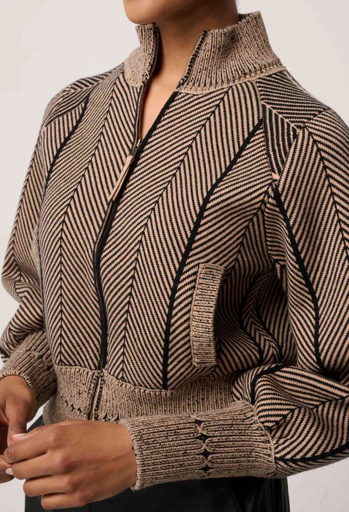 Once Was - Jeanne Wool Blend Textured Knit Bomber Jacket