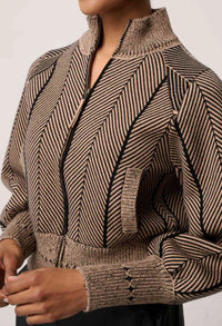 Once Was - Jeanne Wool Blend Textured Knit Bomber Jacket