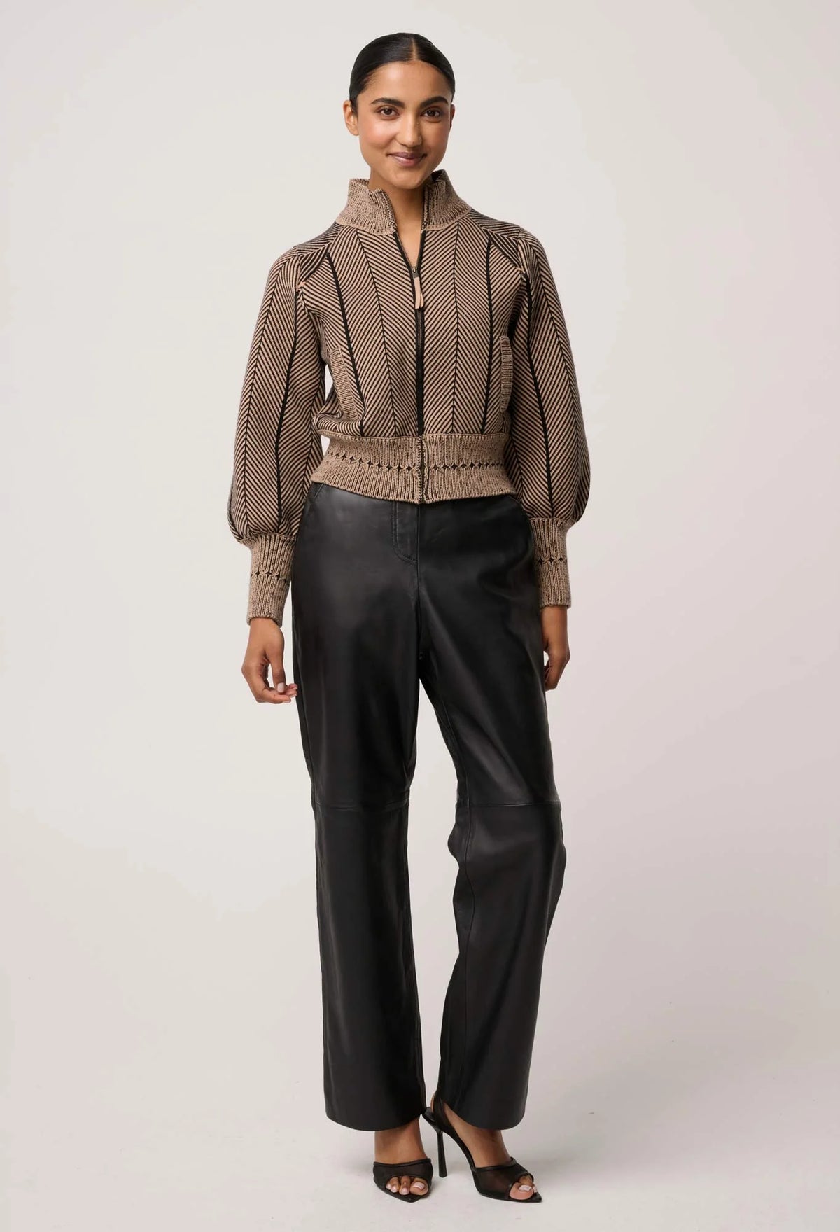 Once Was - Jeanne Wool Blend Textured Knit Bomber Jacket