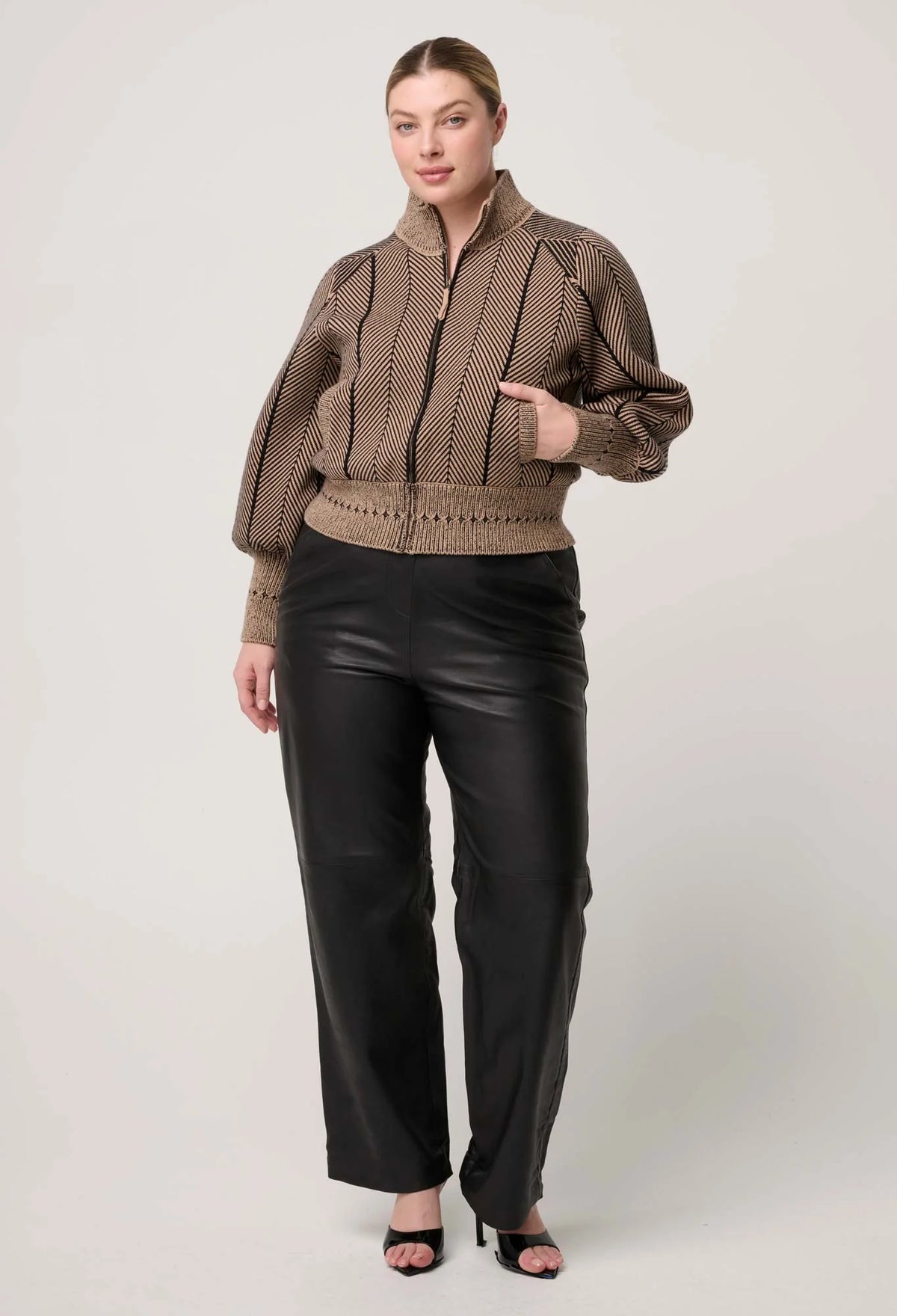 Once Was - Jeanne Wool Blend Textured Knit Bomber Jacket