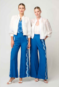 Once Was - Lamia Tencel Lace Detail Bomber in Ivory