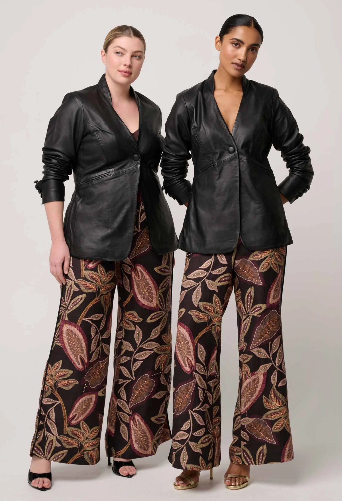 Once Was Calypso Genuine Leather Panneled Blazer