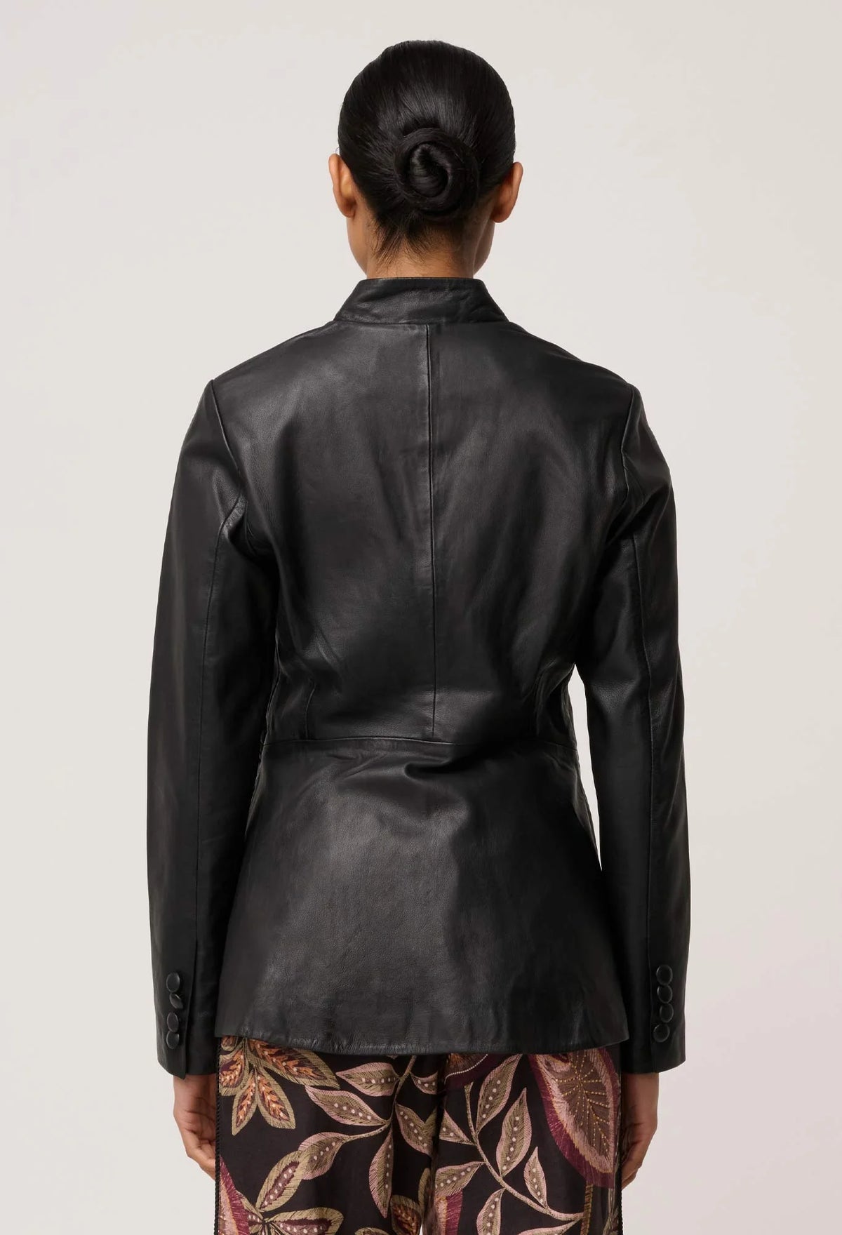 Once Was Calypso Genuine Leather Panneled Blazer