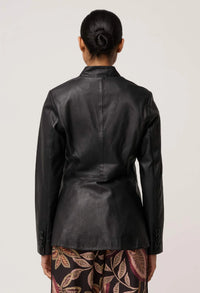 Once Was Calypso Genuine Leather Panneled Blazer