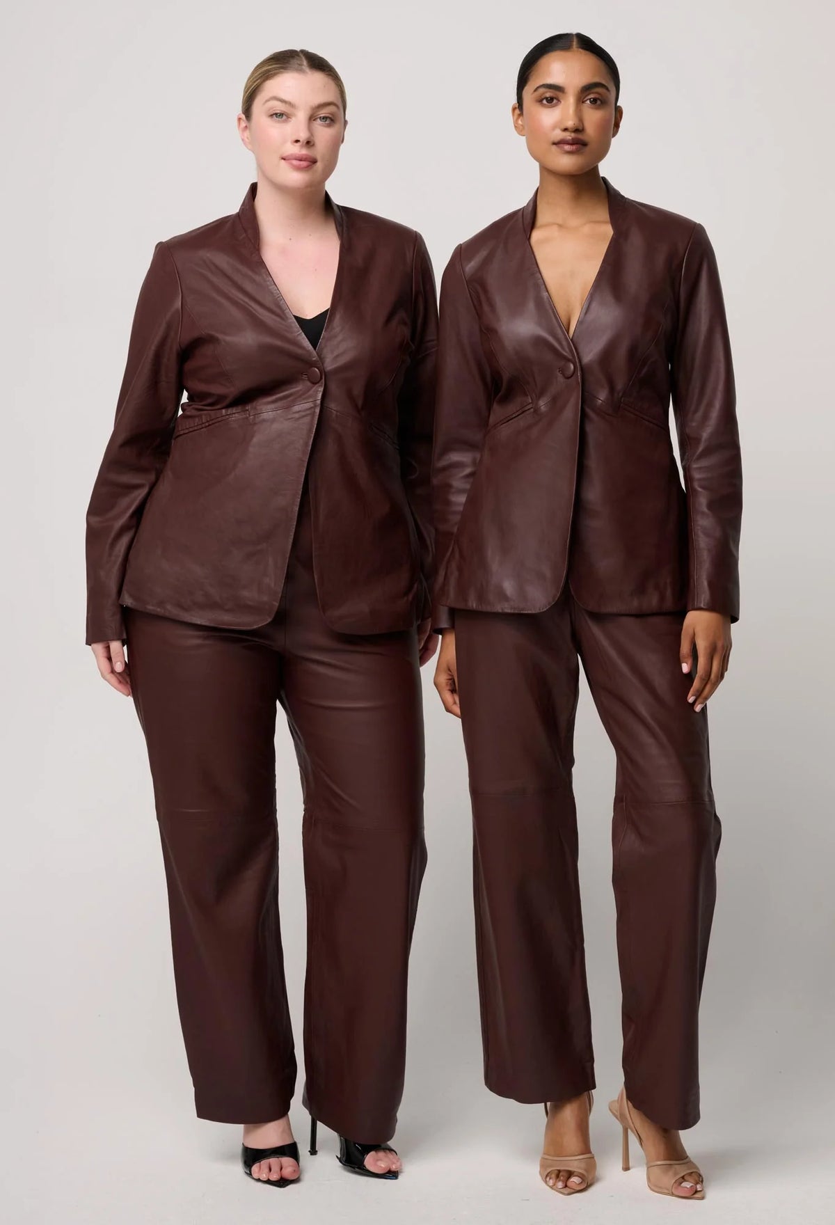 Once Was Calypso Genuine Leather Panneled Blazer