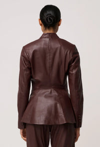 Once Was Calypso Genuine Leather Panneled Blazer