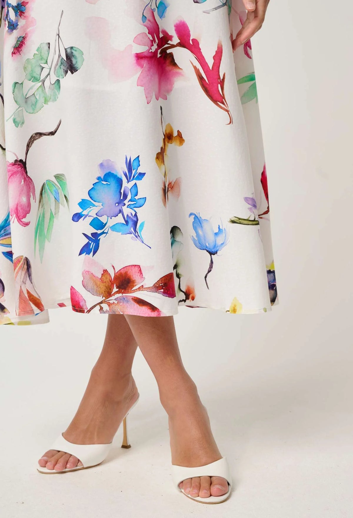 Once Was - Pandorea Viscose Dobby Stitch Detail Yoke Skirt - PLUME BLOSSOM