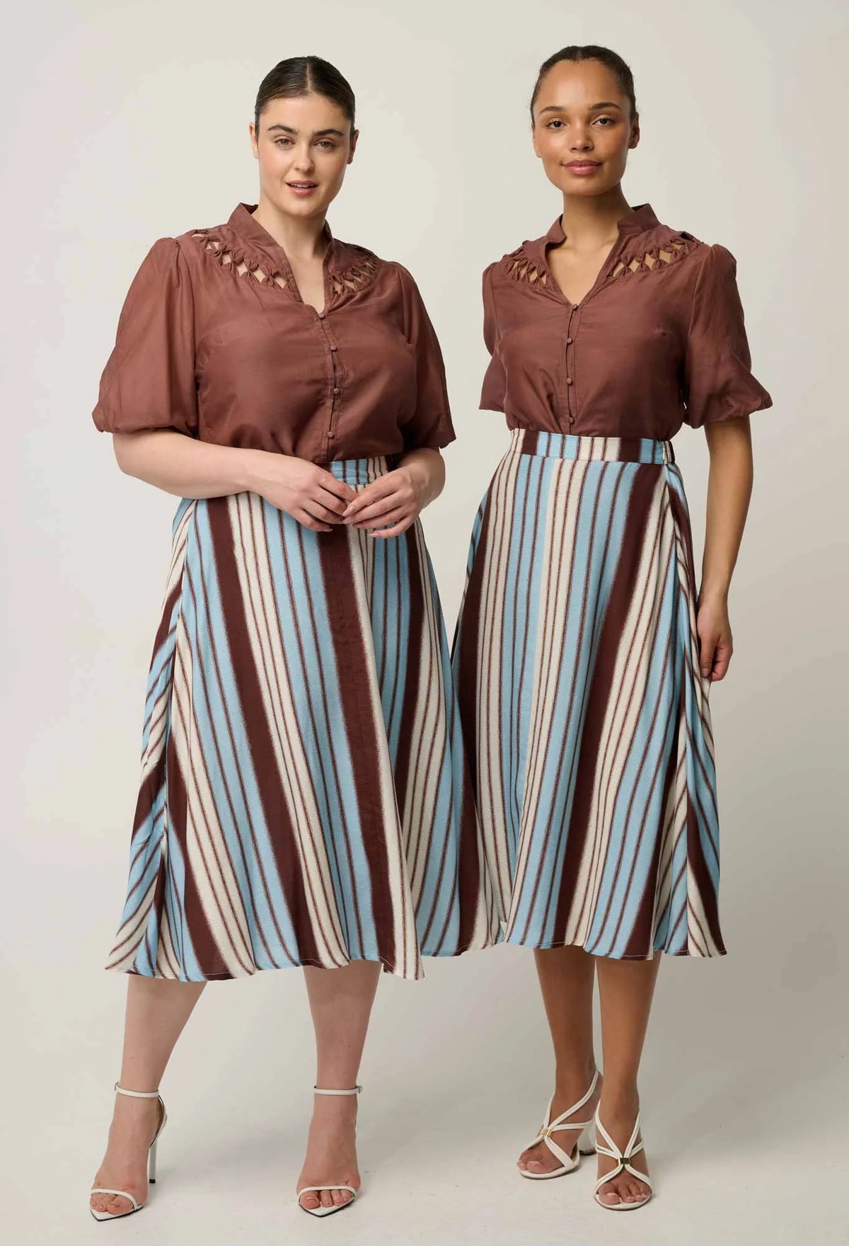 Once Was - Iris Viscose Blend Skirt - Iridescent Stripe