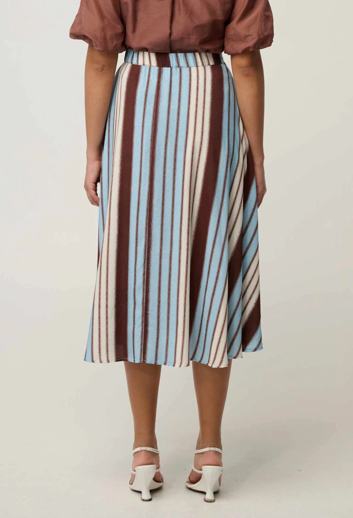 Once Was - Iris Viscose Blend Skirt - Iridescent Stripe