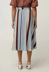 Once Was - Iris Viscose Blend Skirt - Iridescent Stripe