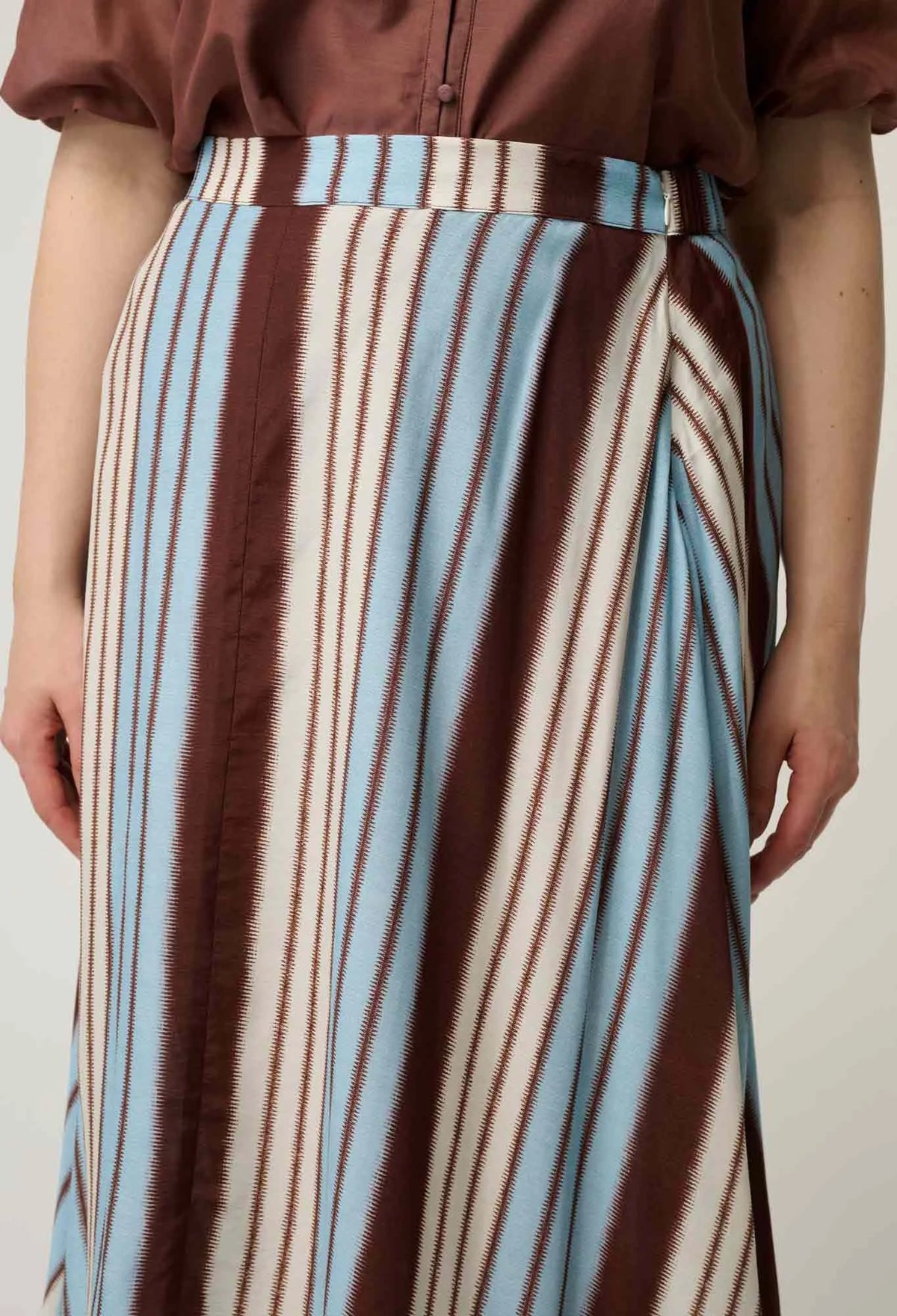 Once Was - Iris Viscose Blend Skirt - Iridescent Stripe