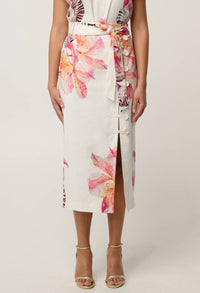OnceWas Adria Printed Midi Skirt in Nautilus Bloom