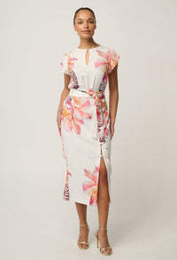 OnceWas Adria Printed Midi Skirt in Nautilus Bloom
