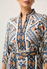 Once Was - Alexis Linen Viscose Fringe Shirt in Petinos Floros