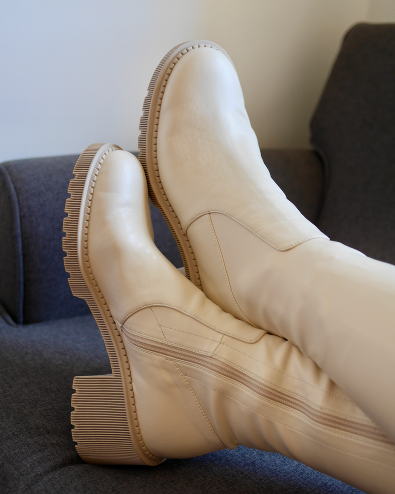 Django & Juliette Zina Stretch Knee High Boot - Almond