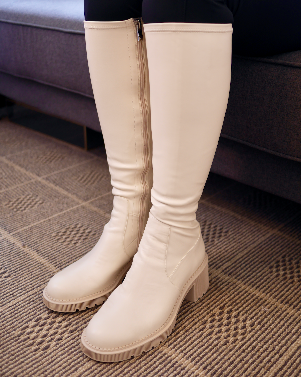 Zina - DJ Stretch Knee High Boot - Almond