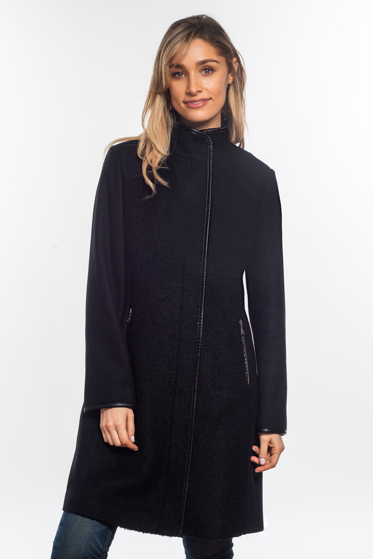 Sabena - Multi Fabric Pu Trim Coat