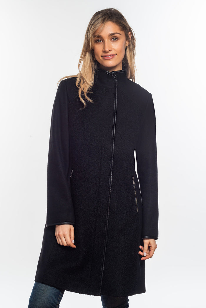 Sabena - Multi Fabric Pu Trim Coat